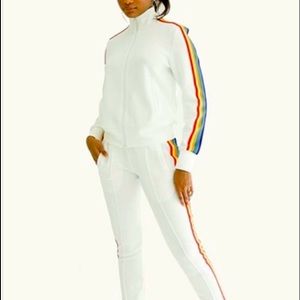 Rainbow cream 2piece jumpsuit